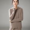 2024 Women's Cashmere Hooded Pullover: Loose Fit, Solid Color, Korean Style Autumn/Winter Sweater