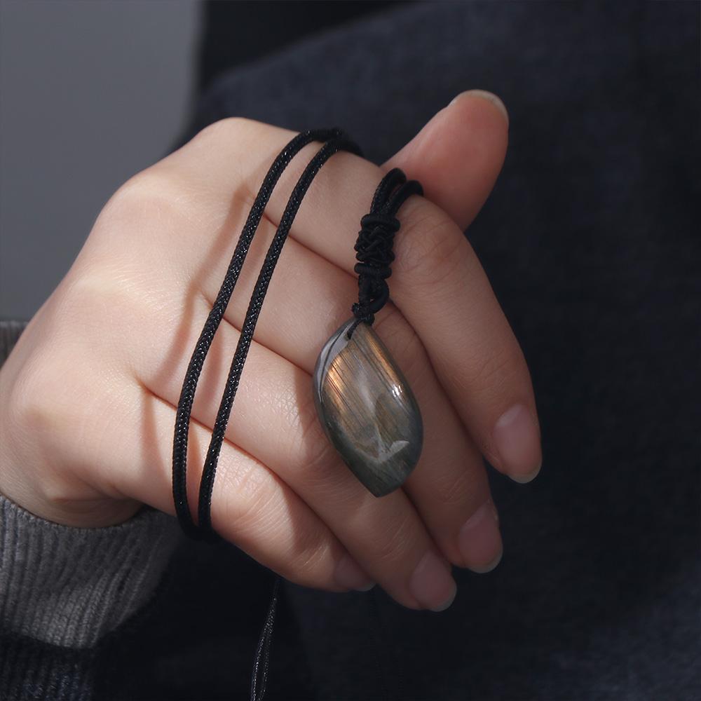 Geometric Shape Crystal Labradorite Pendent Stone Craft Natural Training Stone  Travel Gift