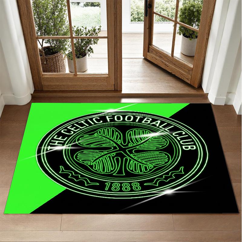 Celtic FC Design Crystal Velvet Rug Soft Decorative Mat for Bedroom Entrance