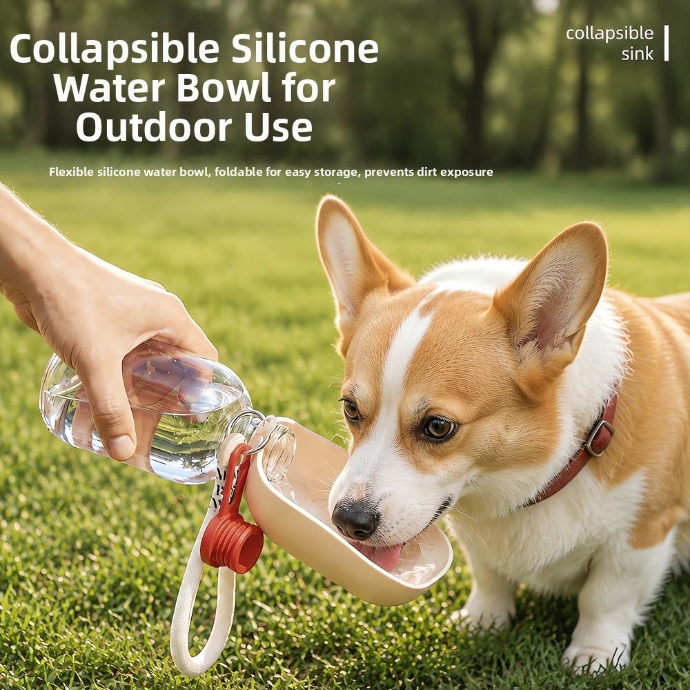 300 ML Portable Dog Drinking Cup 2-in-1 Collapsible Dog Drinker Foldable Pet Water Bottle  Outdoor
