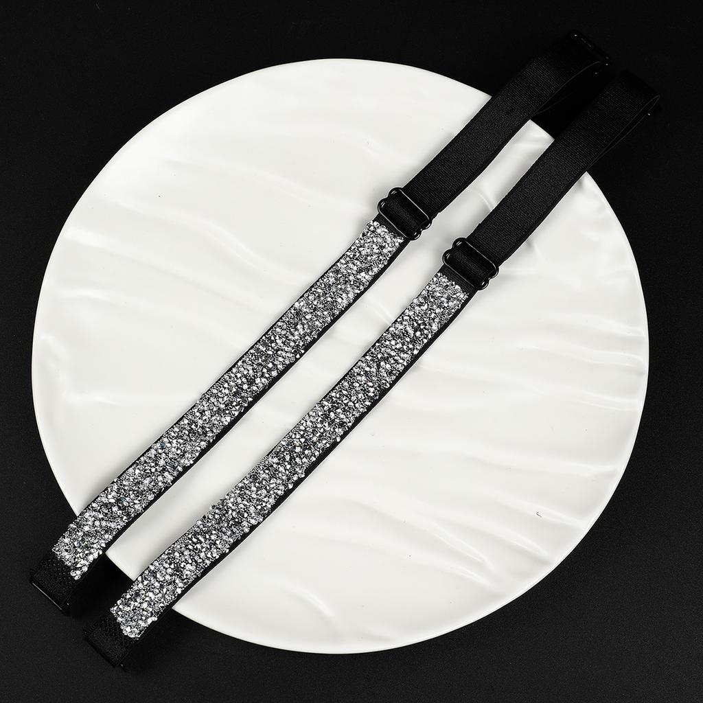 1Pair Elegant Rhinestone Shoulder Strap, Shiny Broken Diamond Shoulder Strap, Removable Decorative Shoulder Strap Female, Adjustable