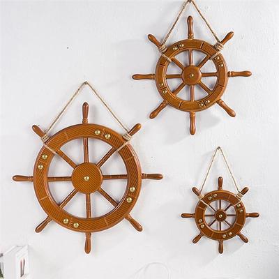 Roda Barco Náutico Madeira Volante Parede Madeira Pendurado Barco Marítimo Vintage Roda de Barco Espelho Roda de Barco Espelho