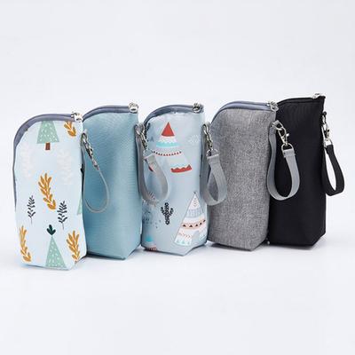 Baby Bottle Bag Adorable Zipper Closure Oxford Cloth Portable Car Stroller Breast Milk Insulated Bag Nursery Supplies