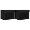 VidaXL Tables de Chevet Murales avec Lumières LED 2 pcs, Armoires de Lit Suspendue, Tables de Nuit, Armoires de Nuit 837116