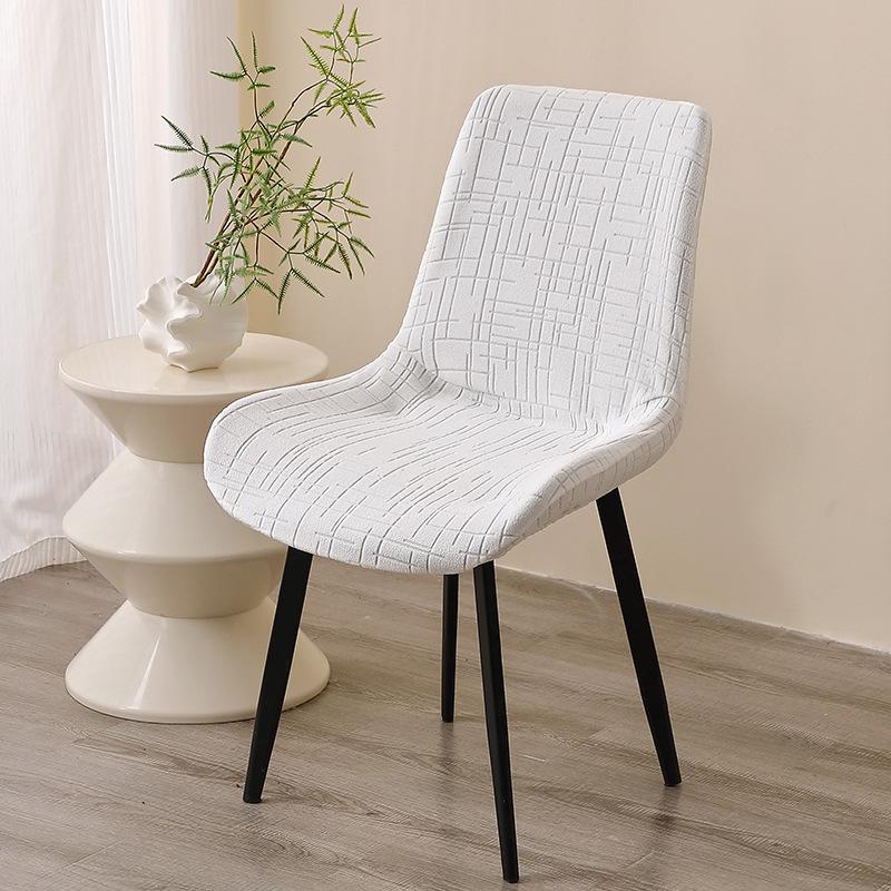1pc Jacquard Stretch Curved Backrest Chair Covers  Household Chair Cover Restaurant Dust-proof Chairs Slipcovers