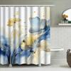 Aquarell Blumen Duschvorhang Blau und Gelb Dekorative Badematte Bezug Wasserdicht Heimdekoration Wandbehang (Weiß)
