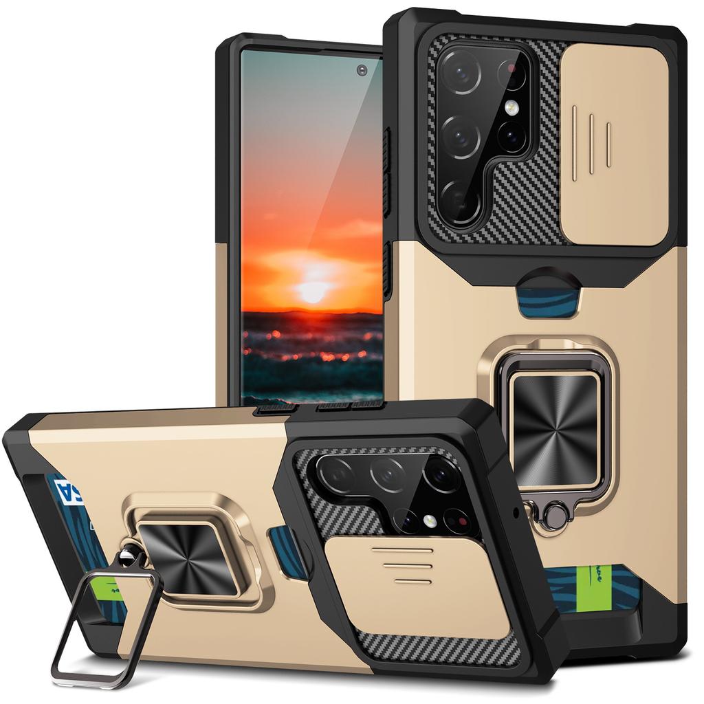 Applicable To Samsung S26Ultra Window Push Card Mobile Phone Case S25Ultra Bracket S24Ultra Anti-drop Protection