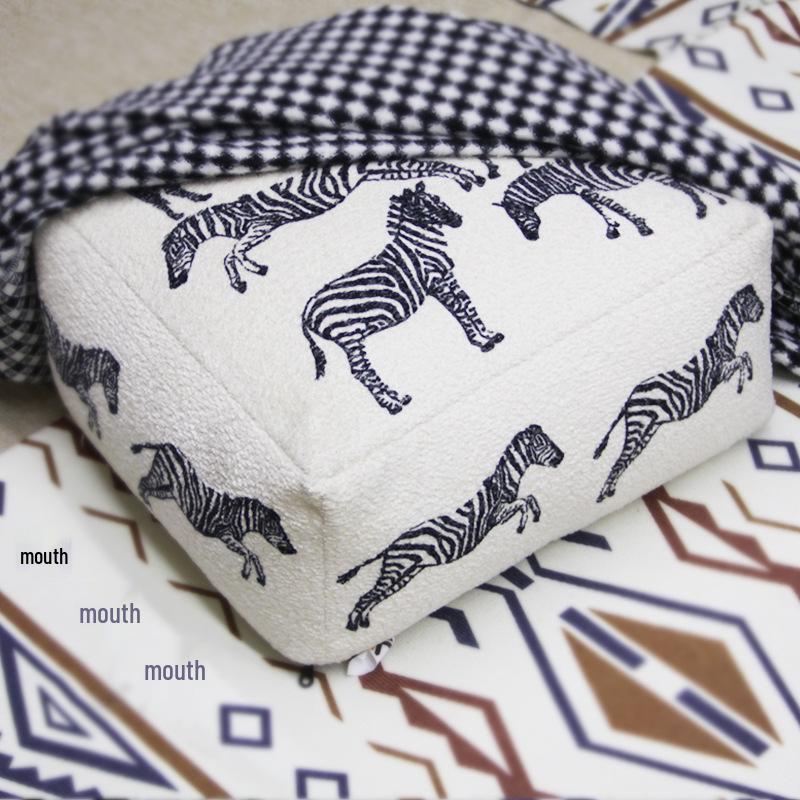 

Съемная и моющаяся напольная подушка-табурет с принтом зебры для медитации 50x50x25 cm