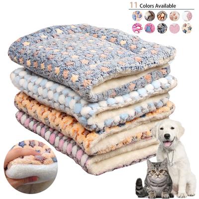 Tapete de dormir para animais de estimação, tapete de pelúcia lavável para gatos, cães pequenos, cobertor, almofada quente para gatinhos, acessórios para cães