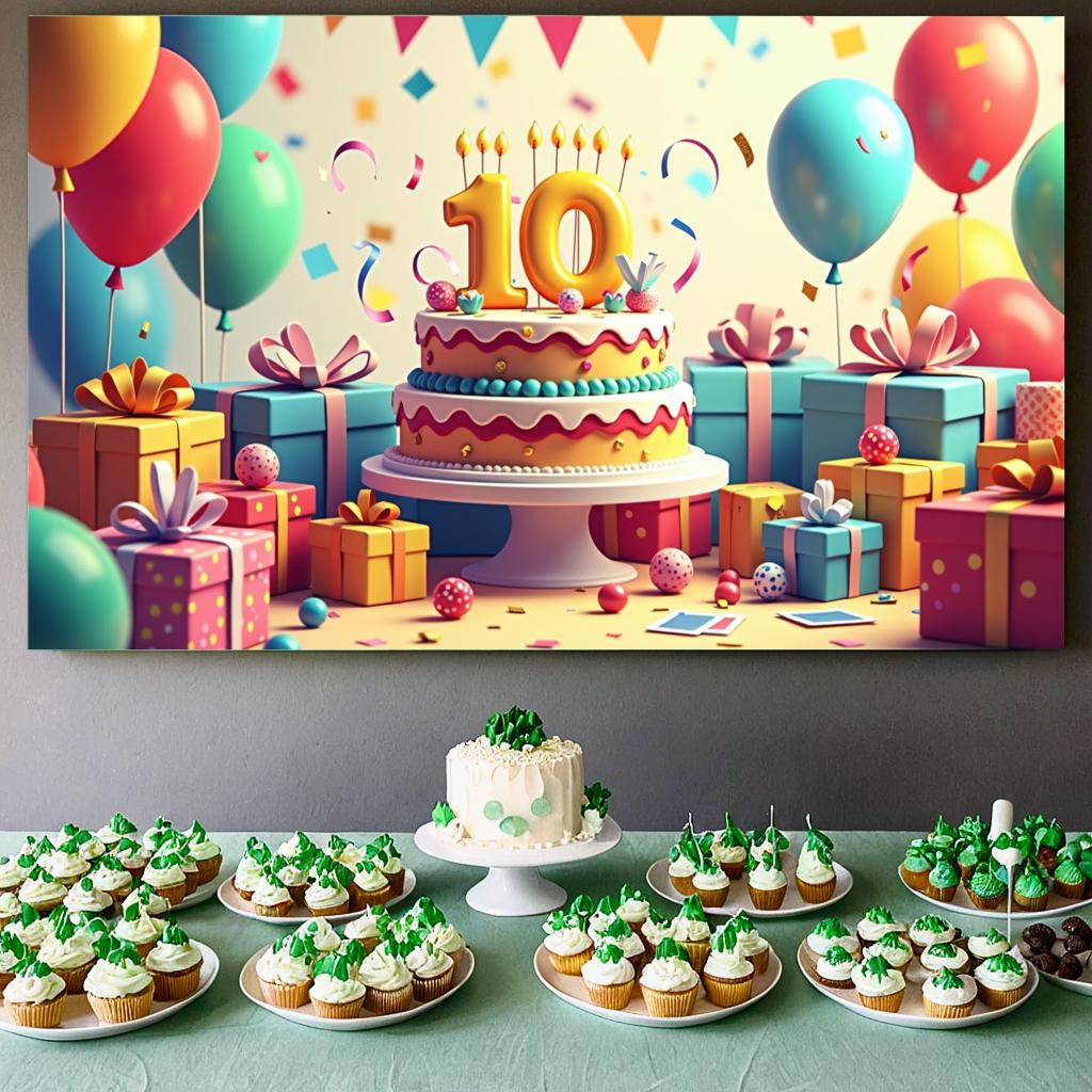 Backdrop Party Decorations Photo Booth Background For Birthday Party Celebration Anniversary Event