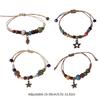 Adjustable Ethnic Ceramic Bracelet Handwoven Beaded Hand Rings Rope Stylish and Versatile Wrist Chains Jewelry Ornament
