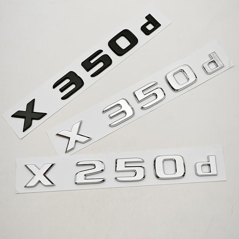 3D ABS Car Letters Rear Trunk Badge Logo X250d X350d Emblem Decals For Mercedes Benz Pickup Truck X250d X350d Tail Accessories