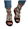 Neue Sandalen Damen Ein-Wort-Schnalle mit flachen Schmetterlings-Strass-Sandalen
