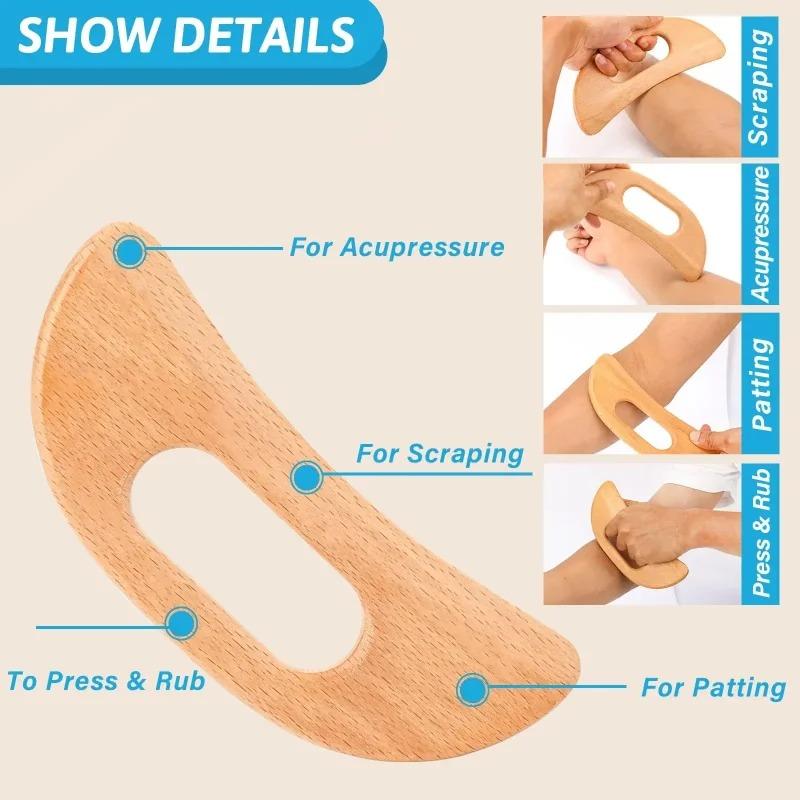 Wooden Gua Sha Tool Manual Massage Scraper for Anti Cellulite Slimming Guasha Massage Board Body Gua Sha Paddle Therapy Tool