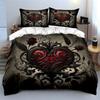 Ornate Gothic Heart Design Bedding Duvet Cover Set  (1*Duvet Cover 2*Pillowcases, without duvet insert)