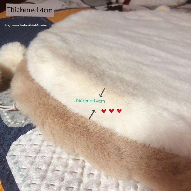 

Лежанка для кошки, гнездо для сна, имитация ангоры без ворса, подходящая круглая, осенне-зимняя, Heattech, мягкая, нескользящая, товары для питомцев, машинная стирка, без ворса 30 Cheese White [In Stock Quick Hair]]