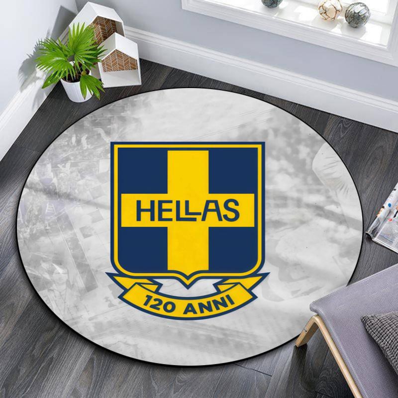 Hellas Verona FC pattern round rug,Carpet Rug for Living Room Bedroom Playroom ,Non-slip Floor Mat,Holiday Gifts and Birthday Gifts.