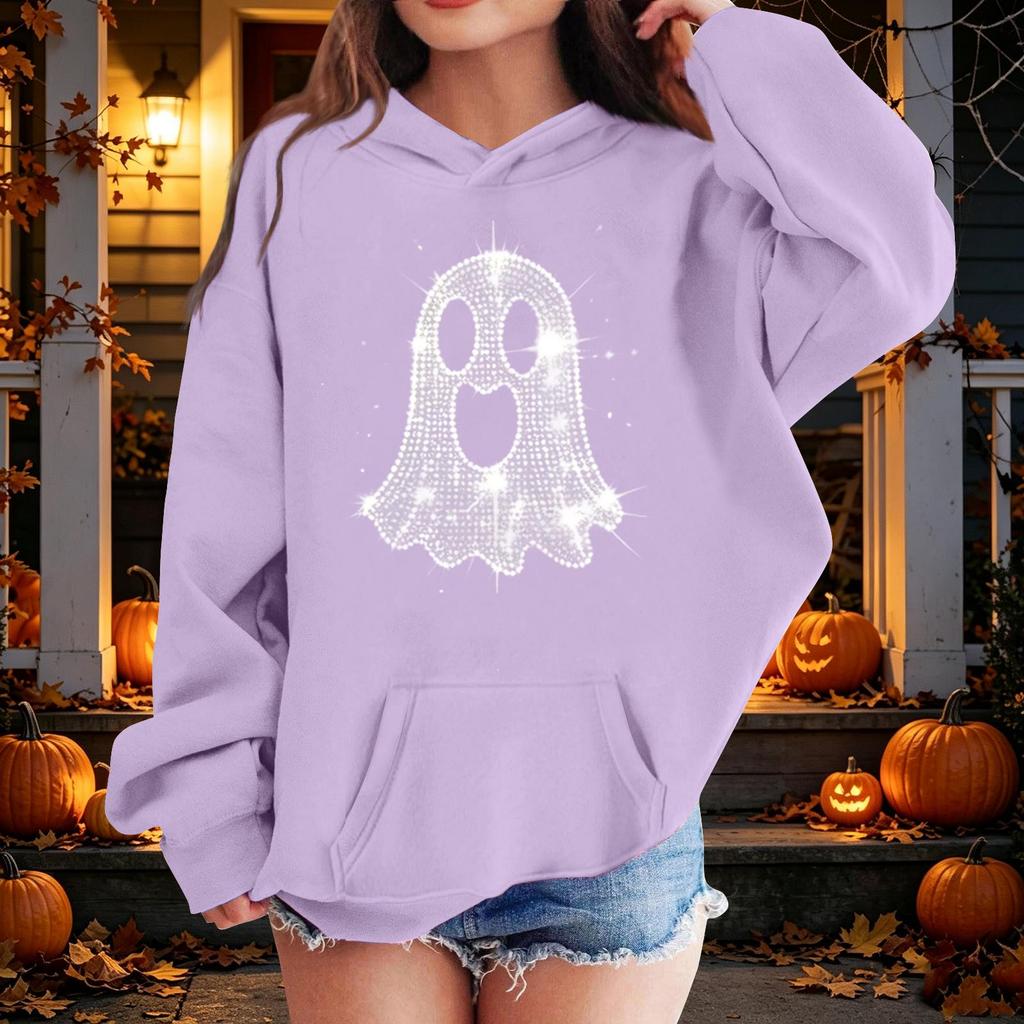 Kids Halloween Printed Hoodie Casual Loose Fit Pullover for Boys Girls Party and Daily Wear