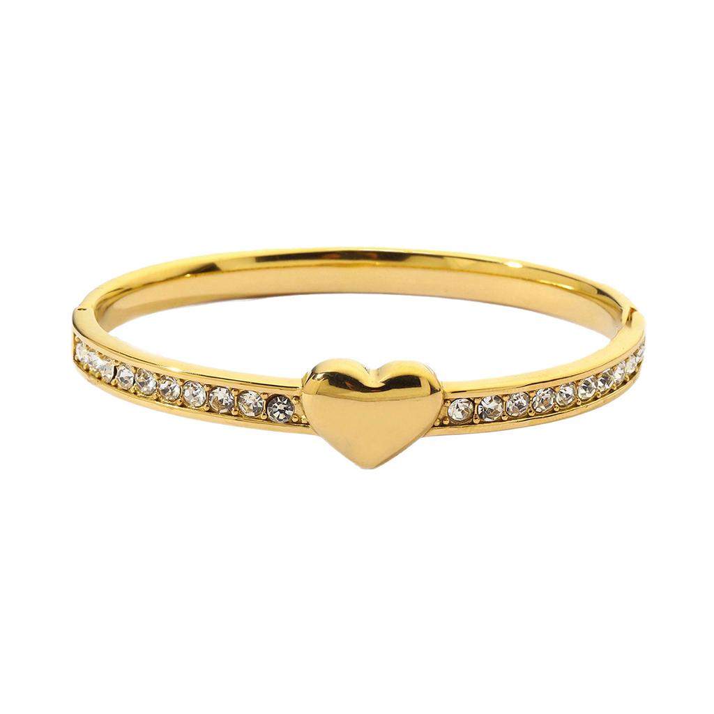 European and American Titanium Steel Bracelet Open Bracelet Heart Shaped Hand