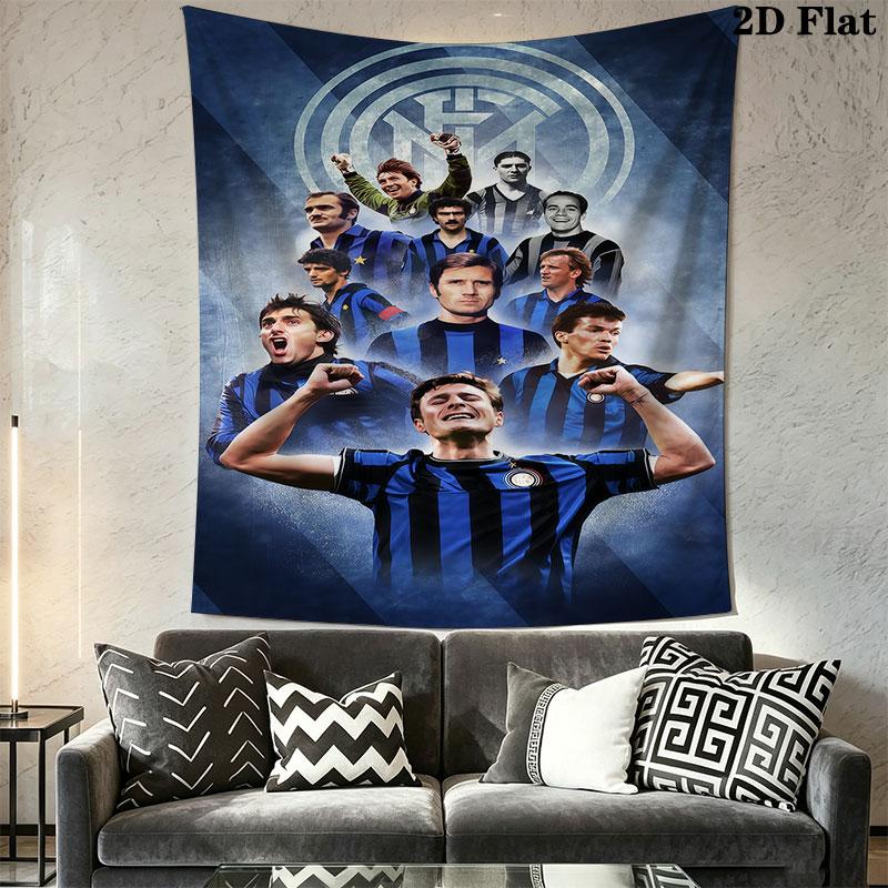 Inter Milan Wall Hanging Printed Fabric Blanket Decorative Tapestries for Bedroom Living Room Home Decor