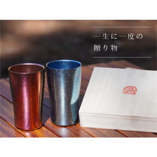 SEIDO Dobbeltvegget titankopp, Titanglass, Premium gave, Oppvaskmaskinsikker, 300 ml (Sølv)