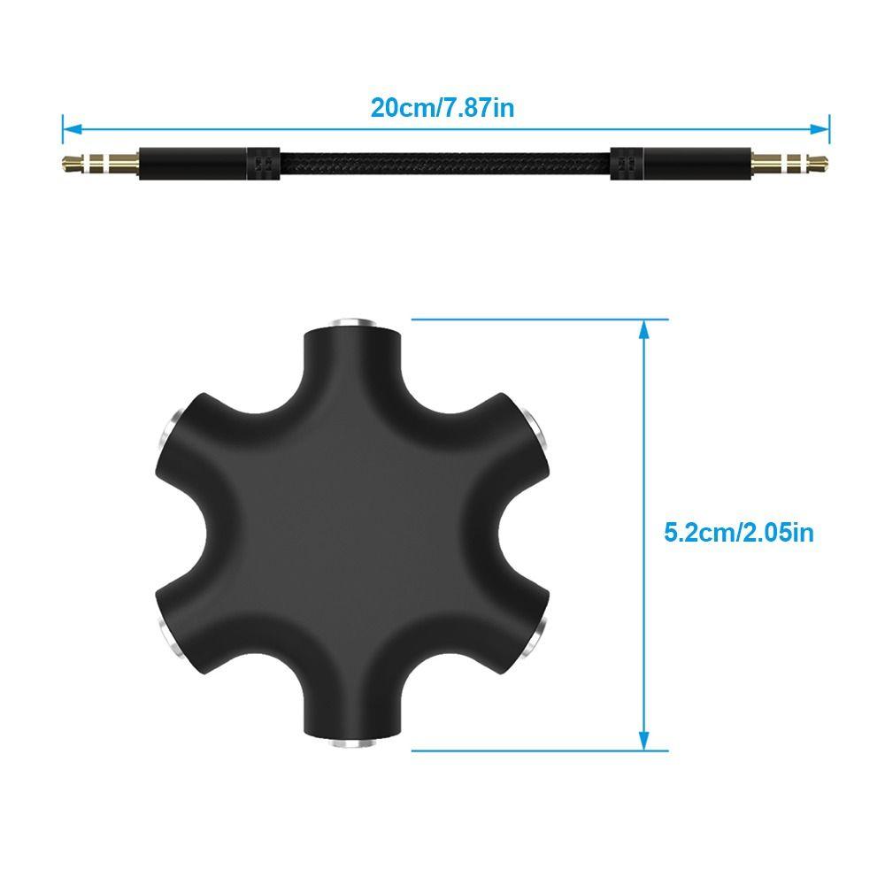 1Pcs 1 Male to 5 Female 3.5mm Audio Headphone Splitter  Phone Laptop MP3 Player