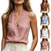 Dames Mouwloos Halter Nek Tanktop Slim Fit Eenvoudig Effen Kleur Casual Zomer Blouse Lichtgewicht Ademend Stof