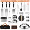 38PCS Griddle Accessories Kit, Professional Grill Tools Set for Outdoor Barbecue, Stainless Steel Griddle Spatula Set with Tongs