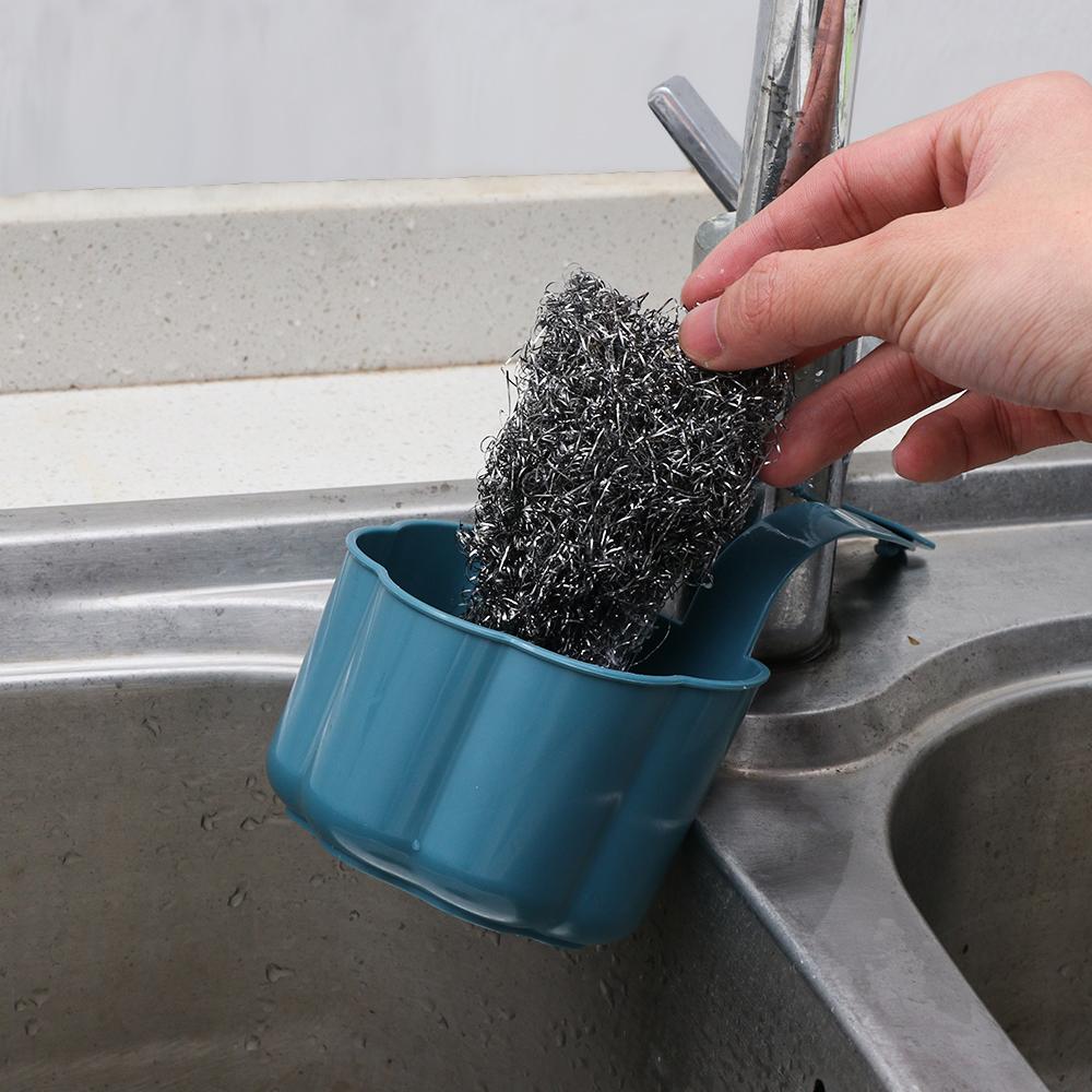 Strainer Faucet Organizer Hanging Storage Basket Soap Drain Rack Storage Basket Sink Sponge Holder