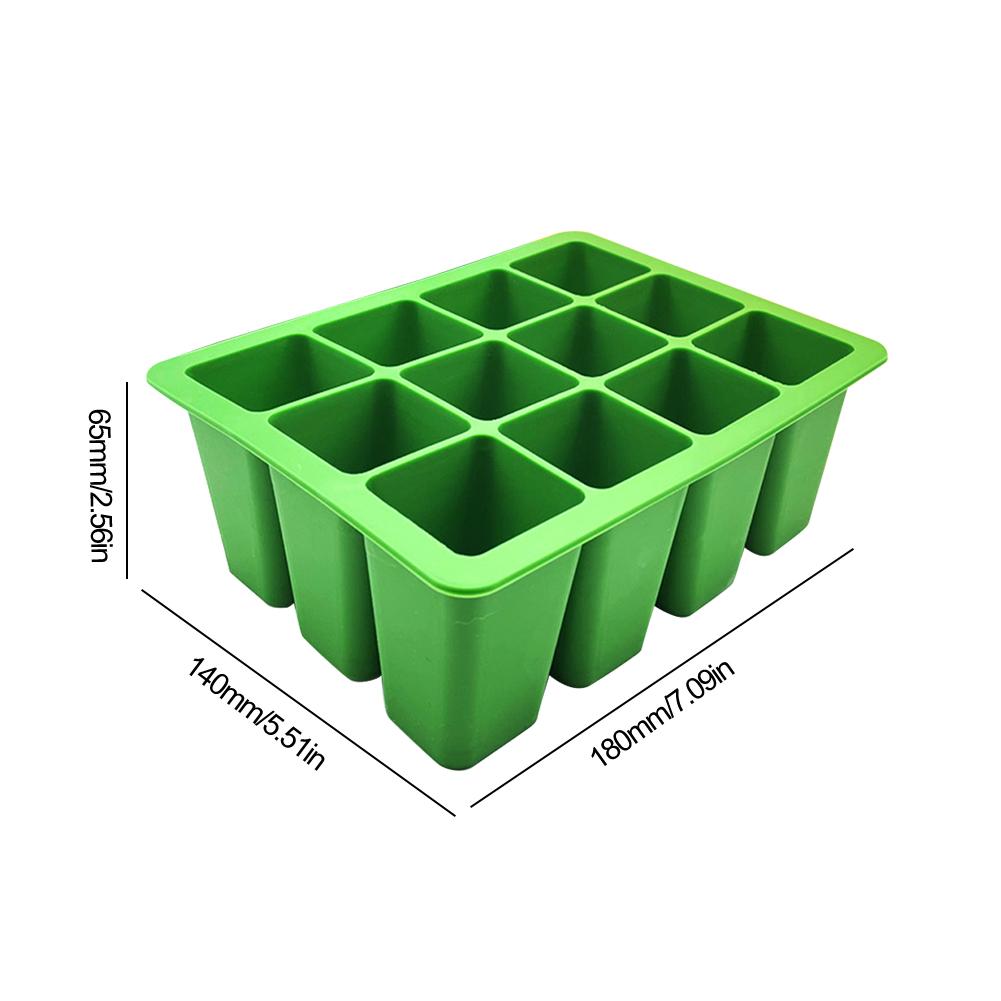 Vassoi Starter in Silicone per Piantine a 12 Fori Vassoi da Vivaio Riutilizzabili Scatola per la Crescita di Fiori e Piante per Semi Vassoi per la Germinazione Attrezzo da Giardino