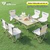 SERIES CLEAR Black 7-Piece Roll-Up Camping Picnic Set