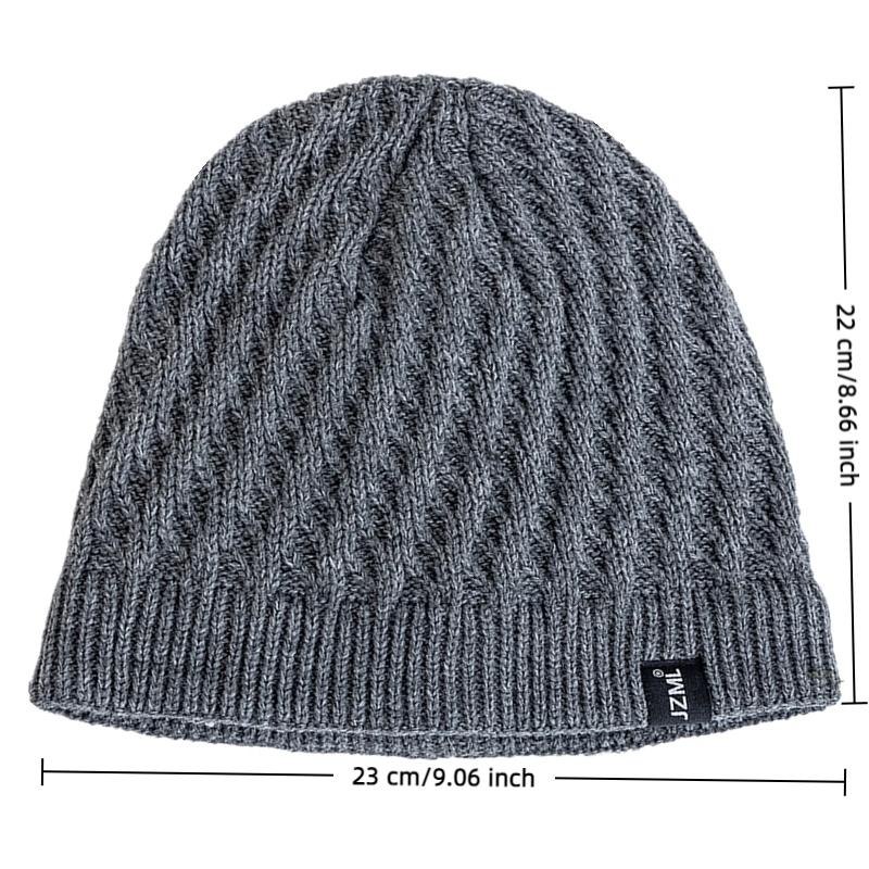 New Style Unisex Winter Hats Plush Fur Lined Men Women Warm Beanie Cap Casual JZML Label Decor Outdoor Winter SKI Knitted Hats