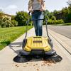Walk-Behind Hand Push Floor Sweeper, Manual Floor Sweeper Non-Electric with 650mm Sweeping Width, 18.9L Waste Container & Adjustable Folding Handle