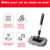 Car Window Cleaner Brush Windshield Cleaner Microfiber Protable Cleaning Tool with Handle Interior Exterior Auto Glass Wiper