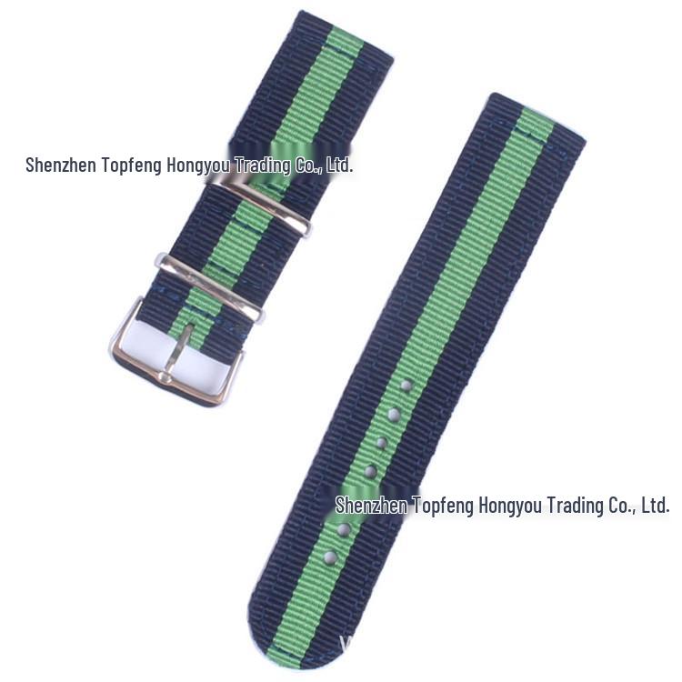 Regnbuefarget klokkereim i lerret og nylon i koreansk stil (18/20/22/24 mm) for Apple Watch