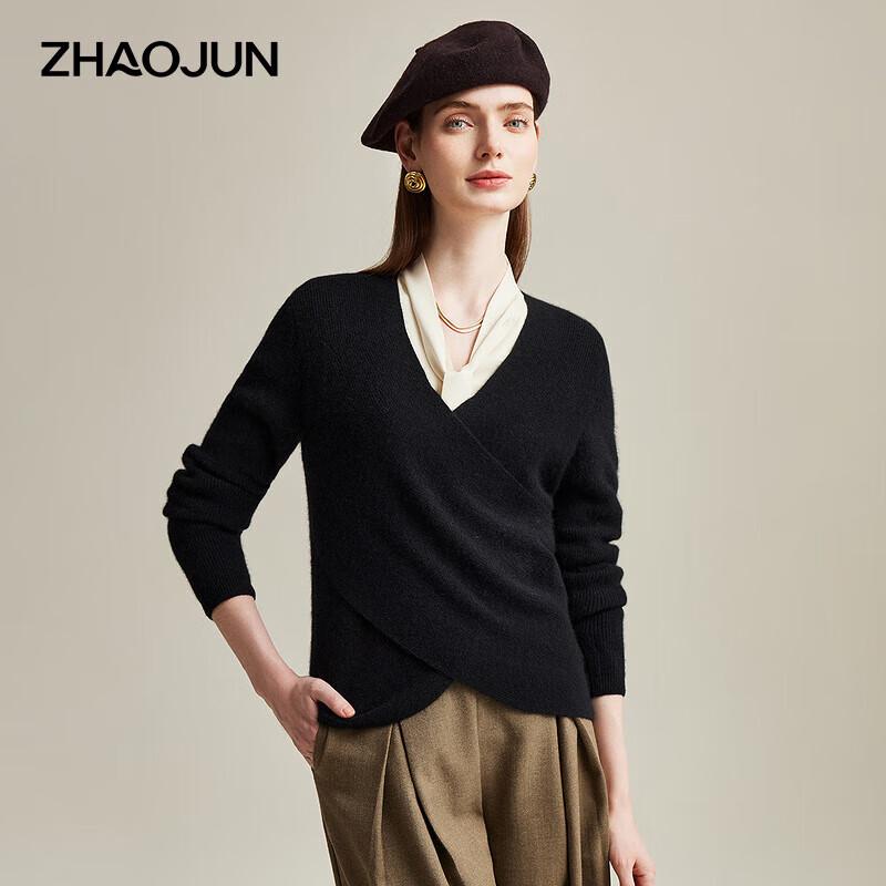 Zhaojun Women's Premium V-Neck Cashmere Sweater