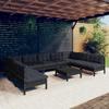 Day and Night - Day and Night Garden Furniture 10 Pieces and Cushions Black Solid Pine Wood