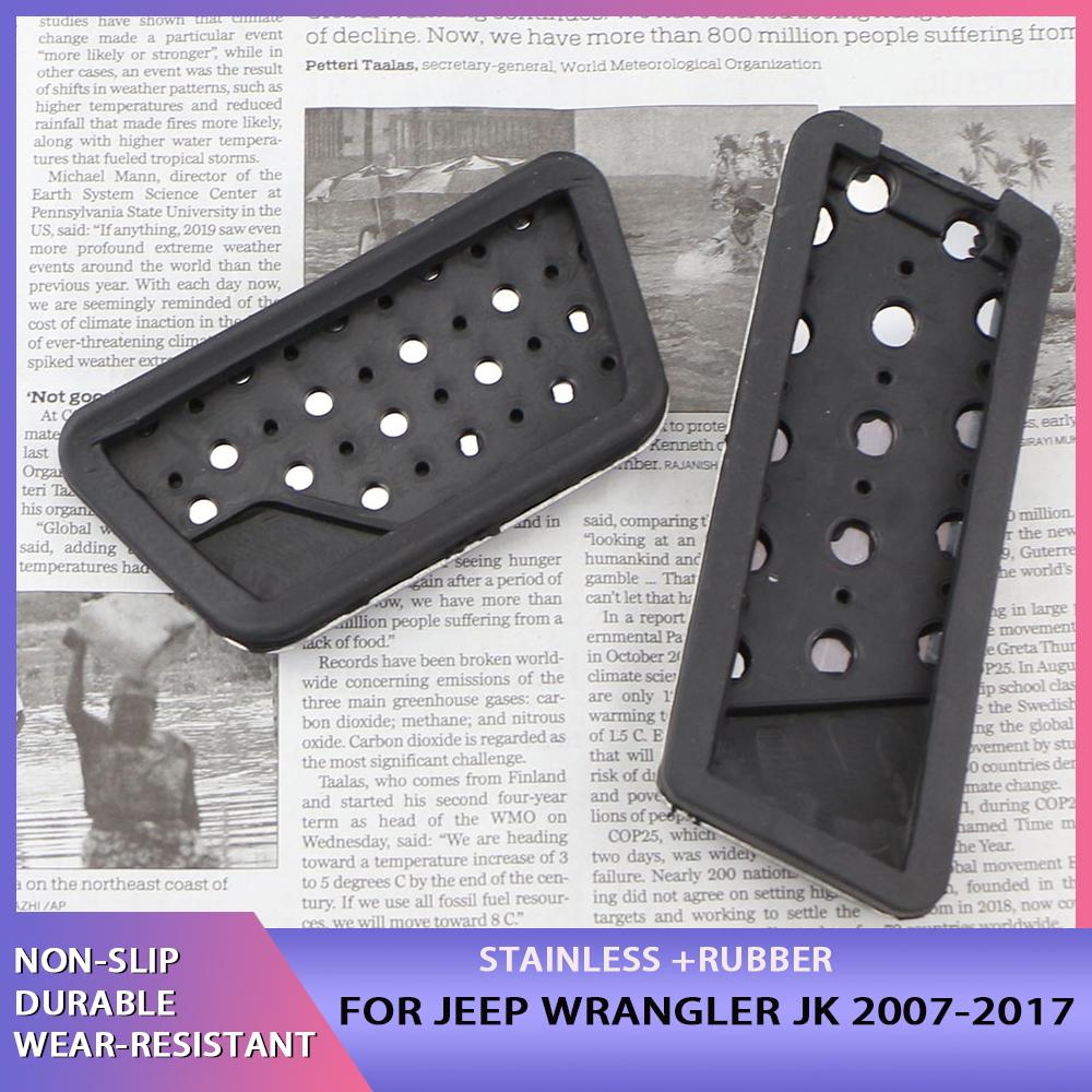 Stainless Steel Car Accelerator Brake Pedals Slip Resistance Cover for Jeep Wrangler JL 2018-  JK 2007-2017