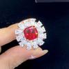 925 Sterling Silver Square Ruby Gemstone Wedding Engagement Vintage Ring For Women Anniversary Gift Fine Jewelry