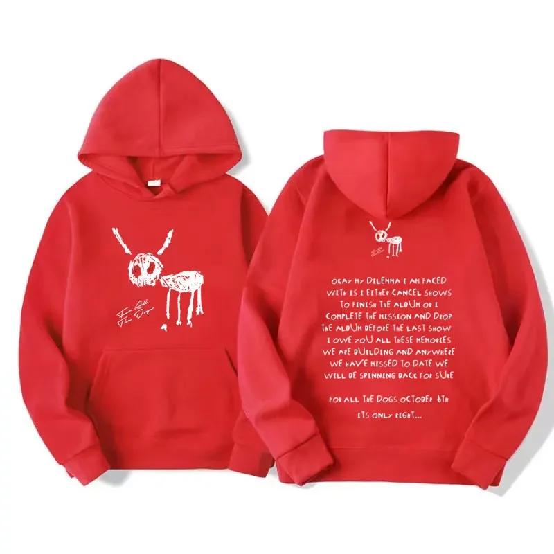 Rapper Drake for All The Dogs Letter Hoodie Men's Hip Hop Vintage Pullovers Sweatshirt Fashion Retro Oversized Hooded Streetwear