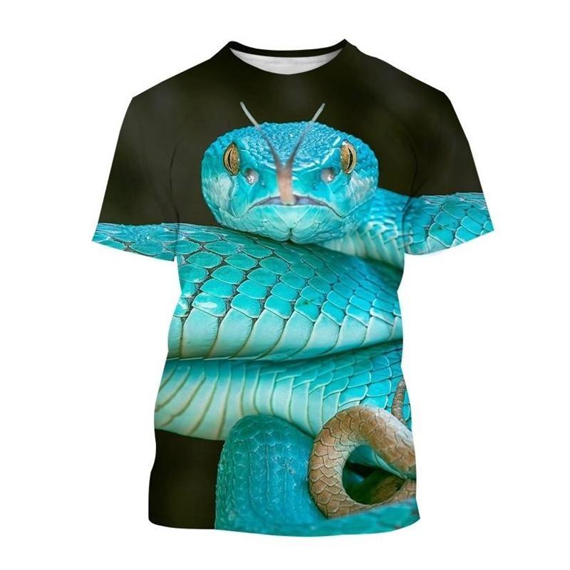 3D Printed Snake Flower T-Shirt For Kids Cool Animal Pattern Tees Summer Street Short Sleeve Tops Boys Girl T Shirts