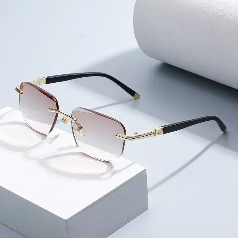 Høyoppløselig te-linse-lesebriller Rammeløse diamantbrilleglass med anti-blått lys presbyopi-briller for eldre