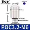Micro Pneumatic Quick Connector with Internal Hex Thread: POC3/4/6/8-M3/M5/01/02