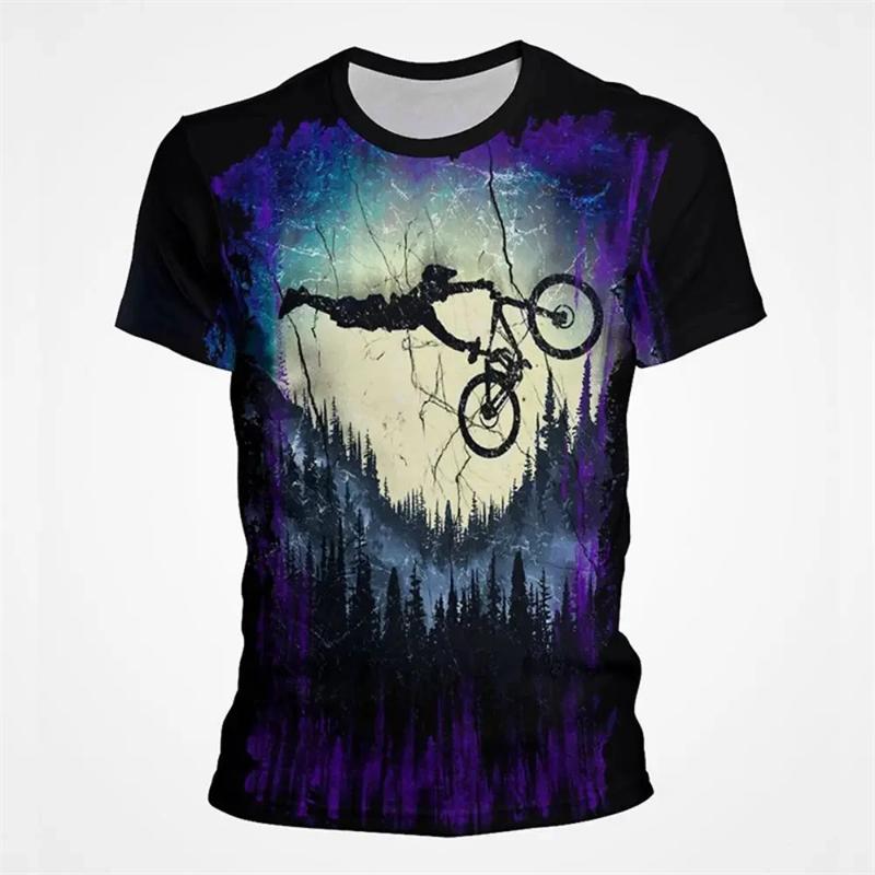 Vintage Outdoor Cycling Graphic T Shirts For Men 3D Printed Mens Bike T Shirt