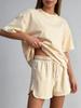 Women's 2026 Spring Summer Cotton T-Shirt and Shorts Set Crew Neck Loose Pullover Casual Two Piece Outfit