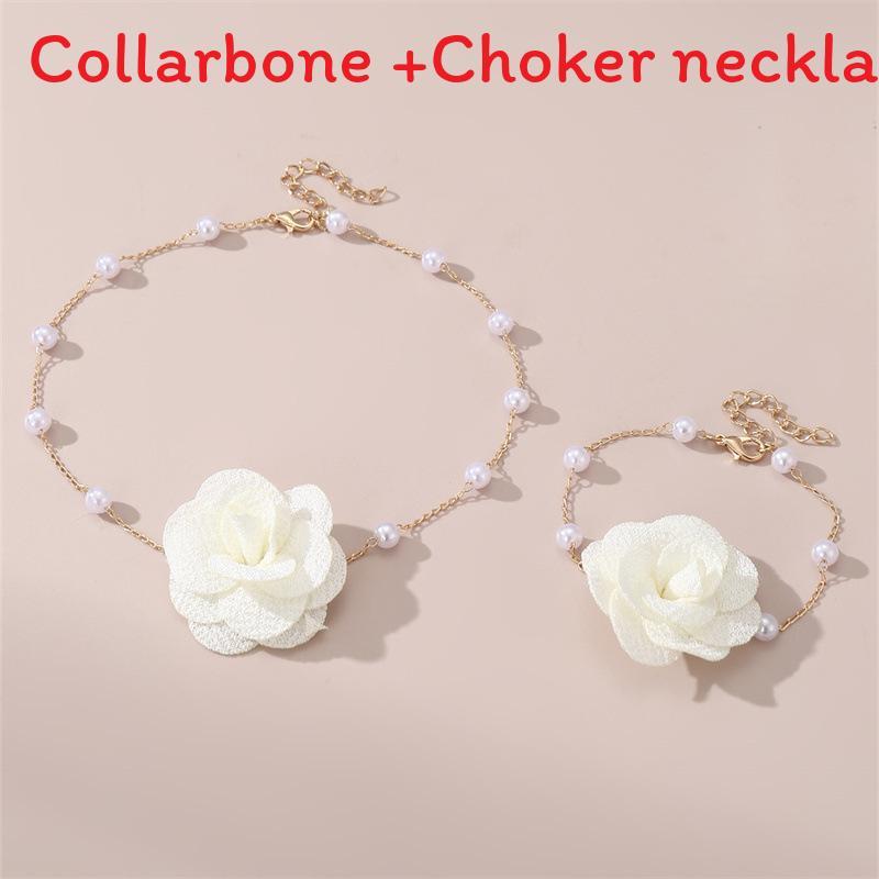 Шикарное летнее цветочное колье-подвеска с гальваническим покрытием для женщин белый