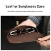 Retro Genuine Leather Sunglasses Case - Crazy Horse Cowhide Travel Glasses Storage Box