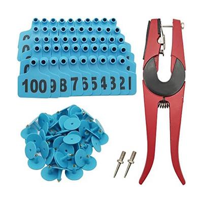 2025 Trend Cattle Ear Tags Ear Tags 001-100 Number Plastic Livestock Animal Tags For Cows Ear Tag Applicator Kit,100 PCS