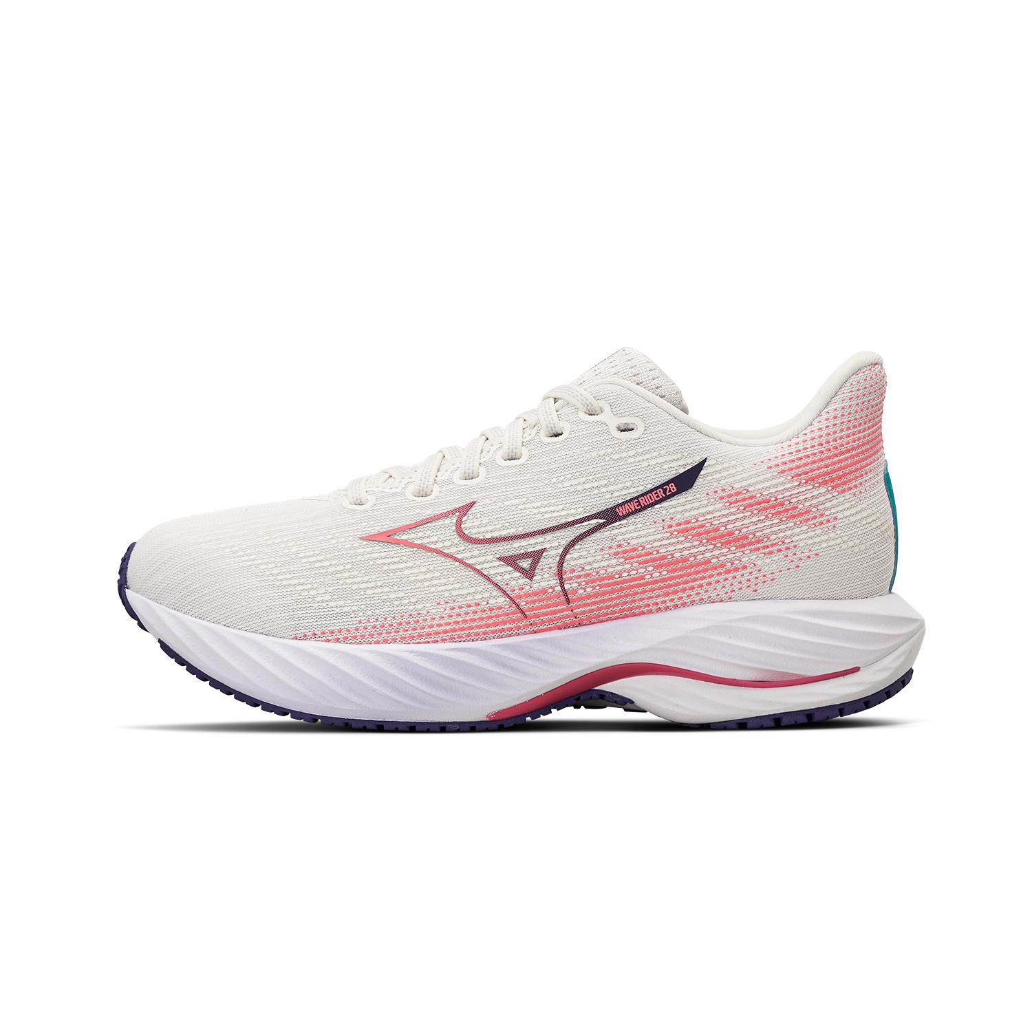 Mizuno Wave Rider 28 J1GD240375 Women s Running Shoes Cream White/Pink 38