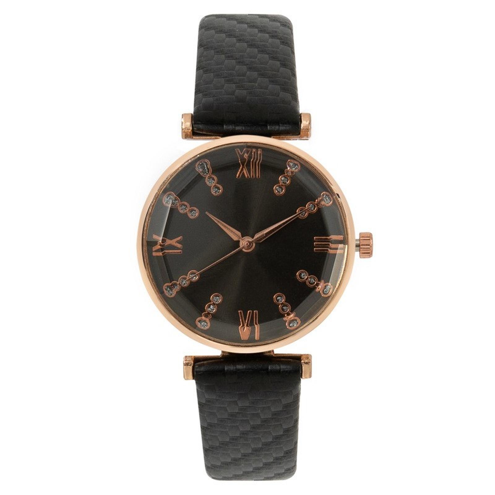 

Женские модные кожаные часы One Size чёрный